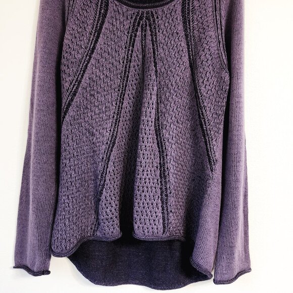 Vtg Calvin Klein Women's Knit Sweater Top Boat Neck Knit Plum Sz L/G Whimsigoth - Picture 4 of 12